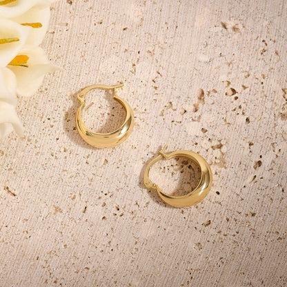 Globe Hoop Earrings in Gold