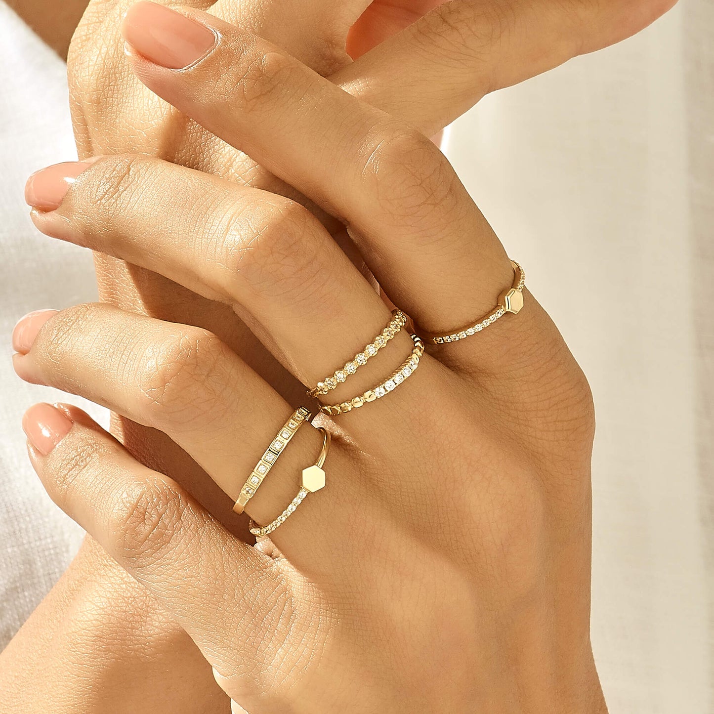 Half Eternity Signet Ring in Gold