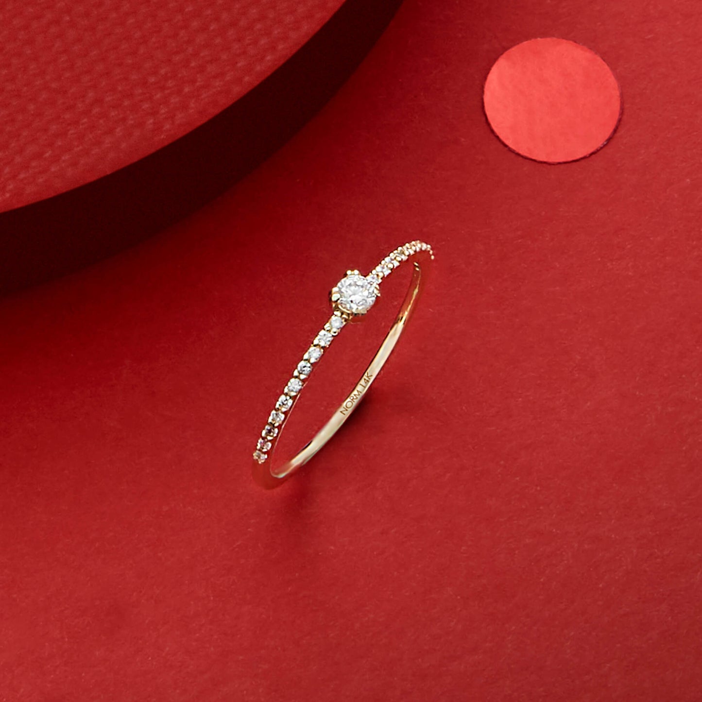 Half Eternity Solitaire Ring in Gold