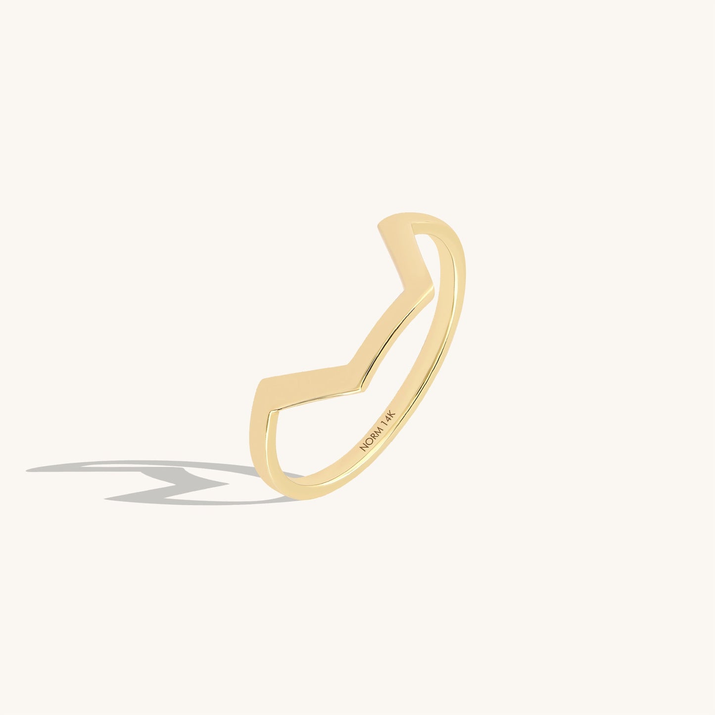 Half Hexagon Stacking Ring in Gold