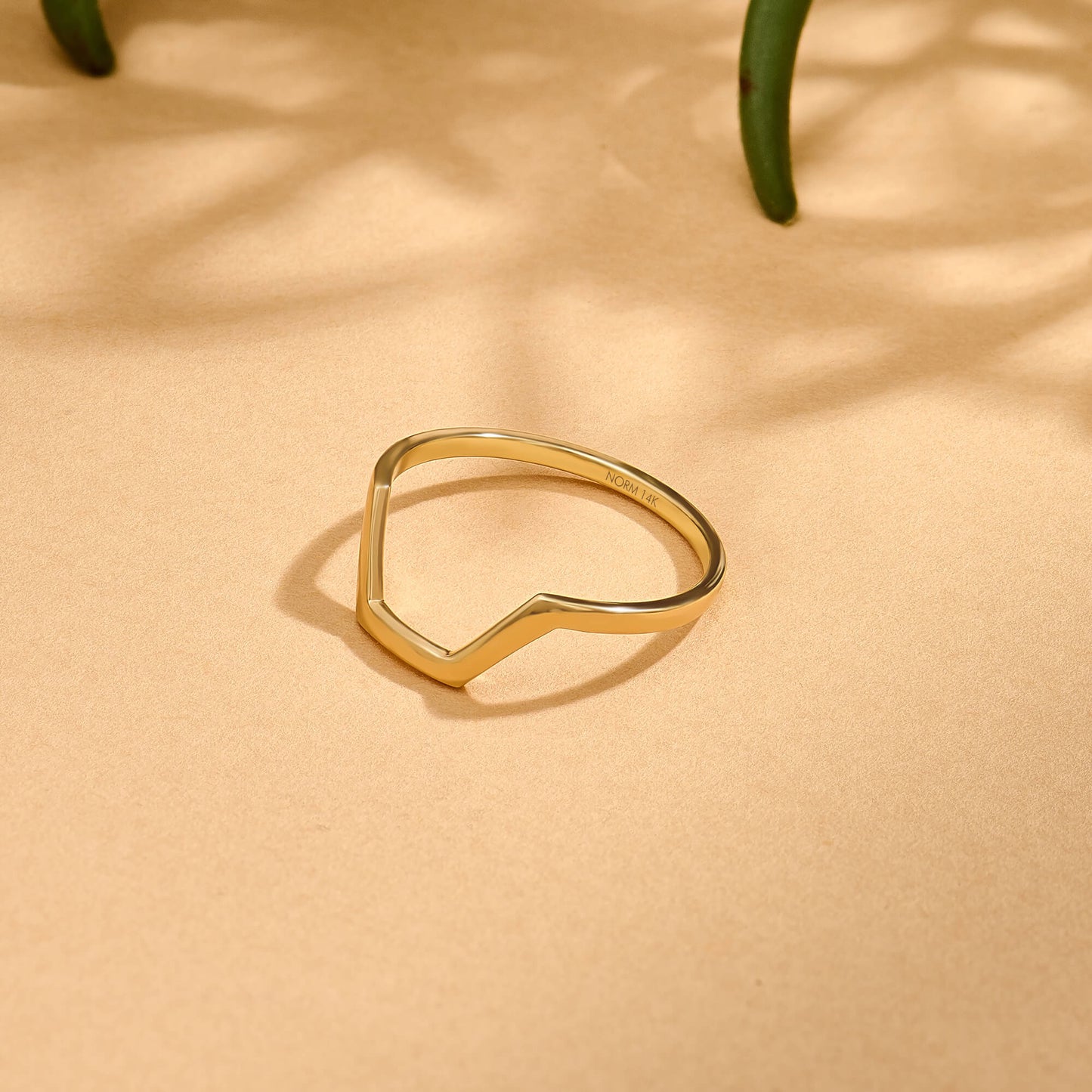 Half Hexagon Stacking Ring in Gold