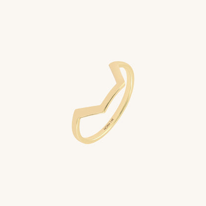Half Hexagon Stacking Ring in Gold
