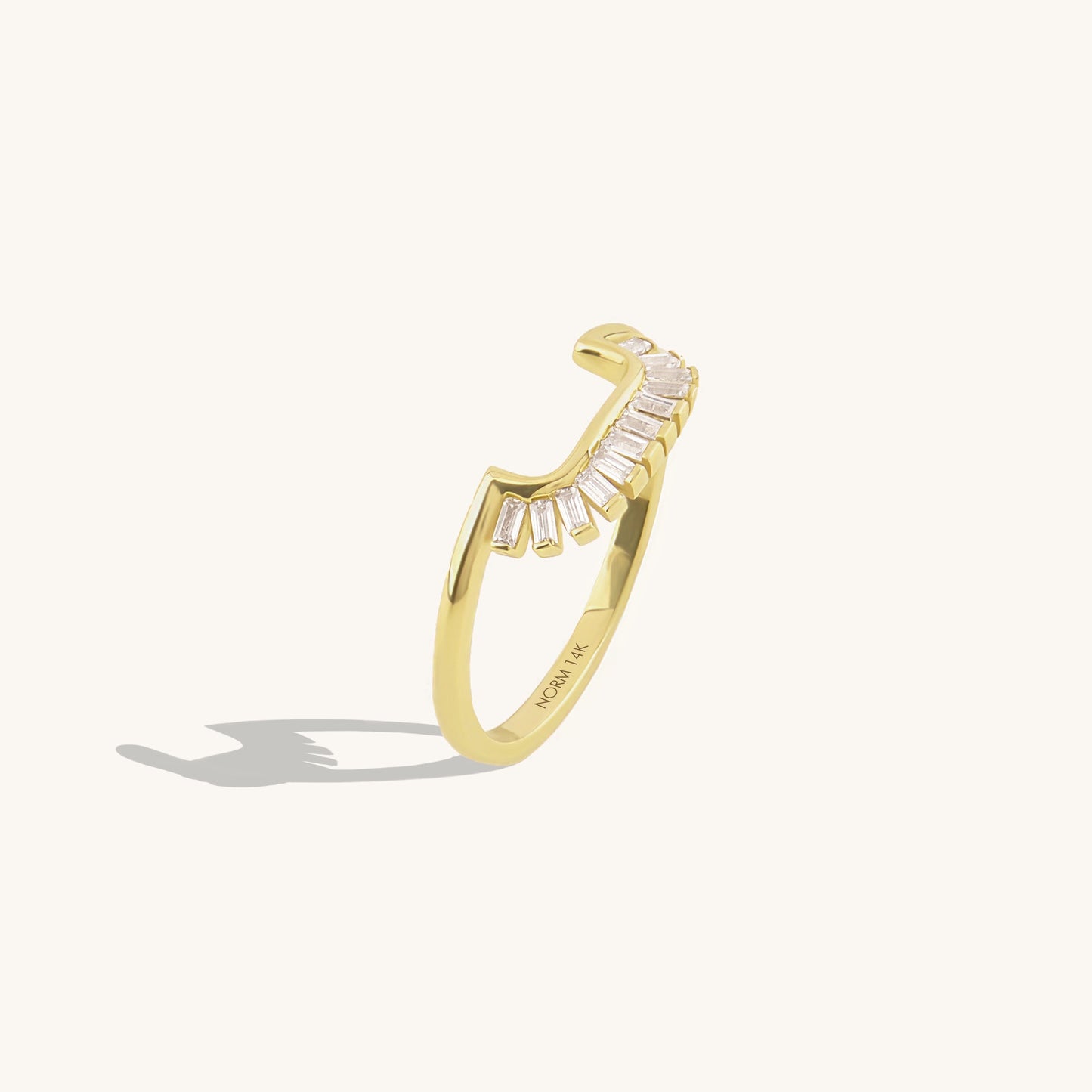 Half Square Sunburst Ring in Gold