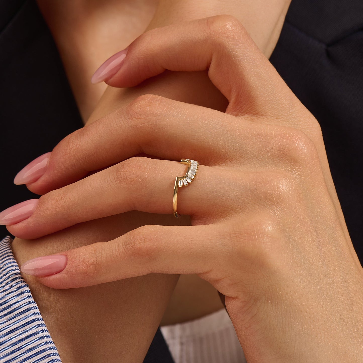 Half Square Sunburst Ring in Gold