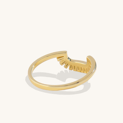 Half Square Sunburst Ring in Gold