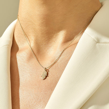 Hamsa Hand Necklace in Gold
