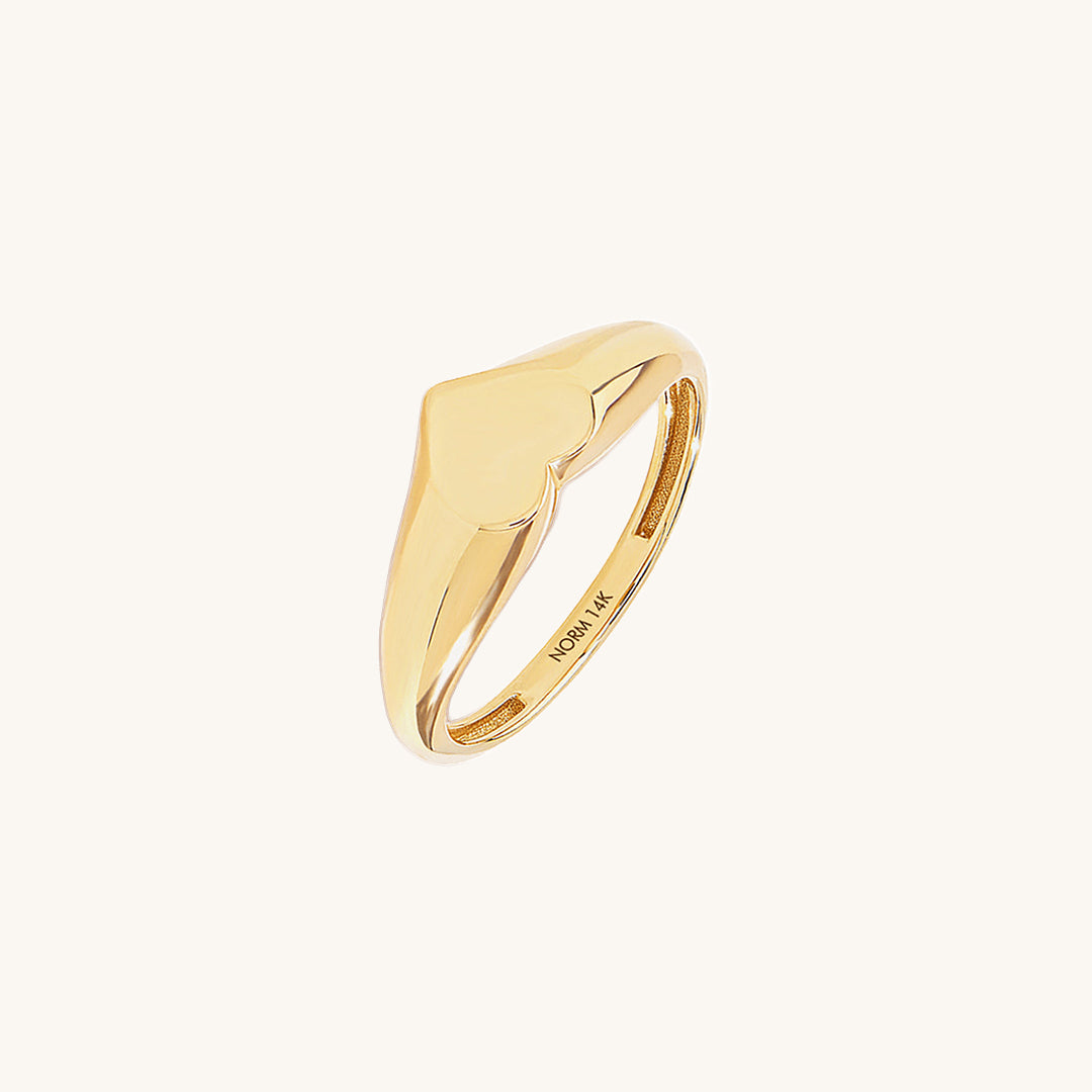 Heart Signet Ring in Gold