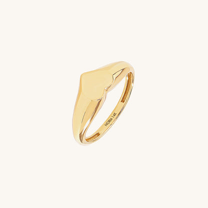 Heart Signet Ring in Gold