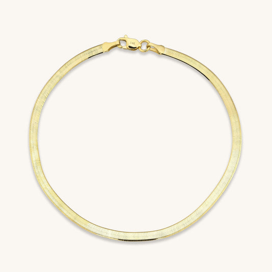 Herringbone Chain Bracelet in Gold