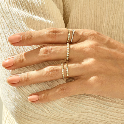 Hexagon Band Ring in Gold