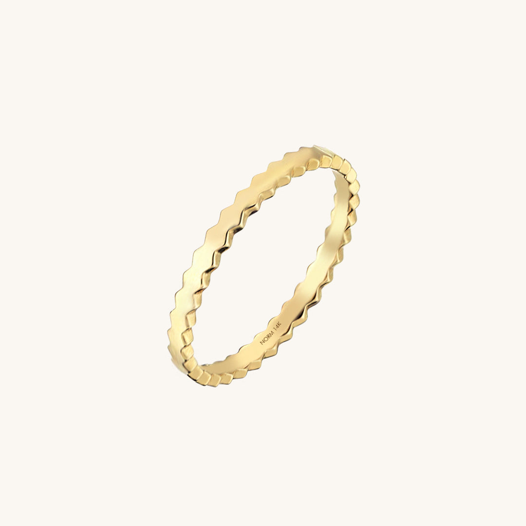 Hexagon Band Ring in Gold