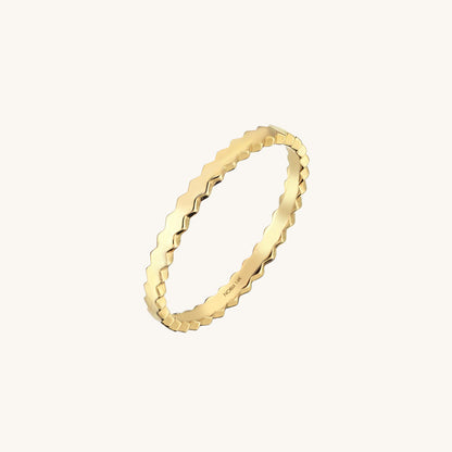 Hexagon Band Ring in Gold
