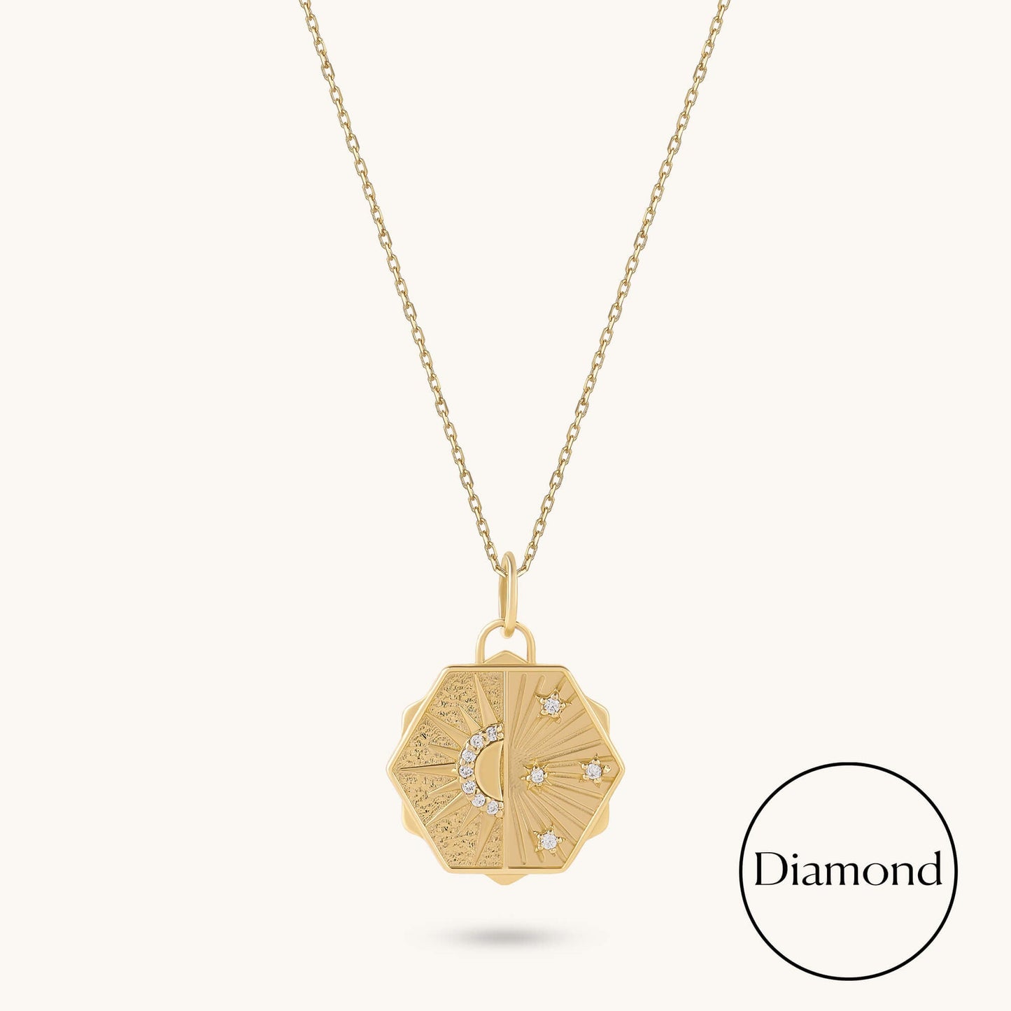 Hexagon Diamond Sky Necklace in Gold