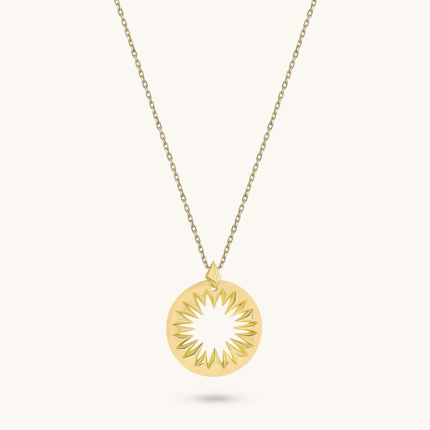 Hollow Sun Necklace - Gold Vermeil