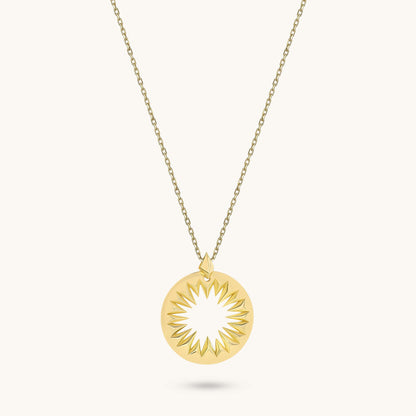 Hollow Sun Necklace - Gold Vermeil