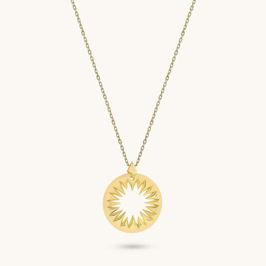 Hollow Sun Necklace - Gold Vermeil