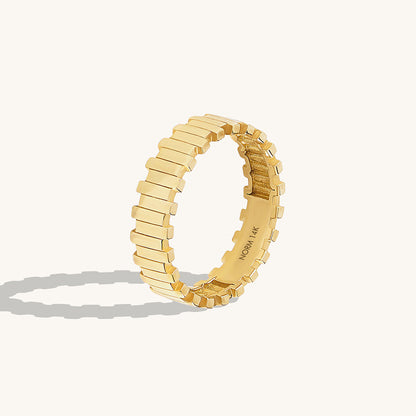 Irregular Bars Band Ring in Gold