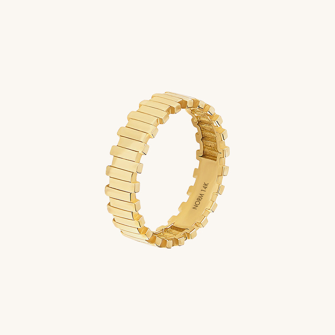 Irregular Bars Band Ring in Gold