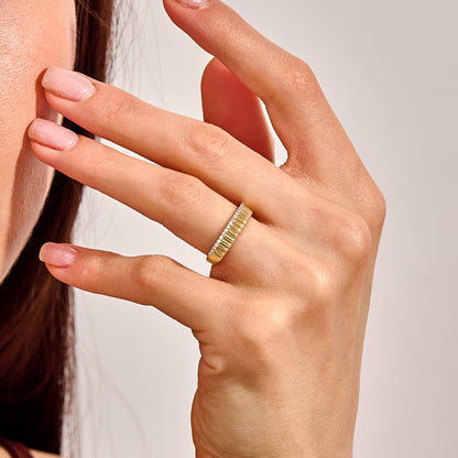 Iconic Diamond Half Eternity Band in Gold