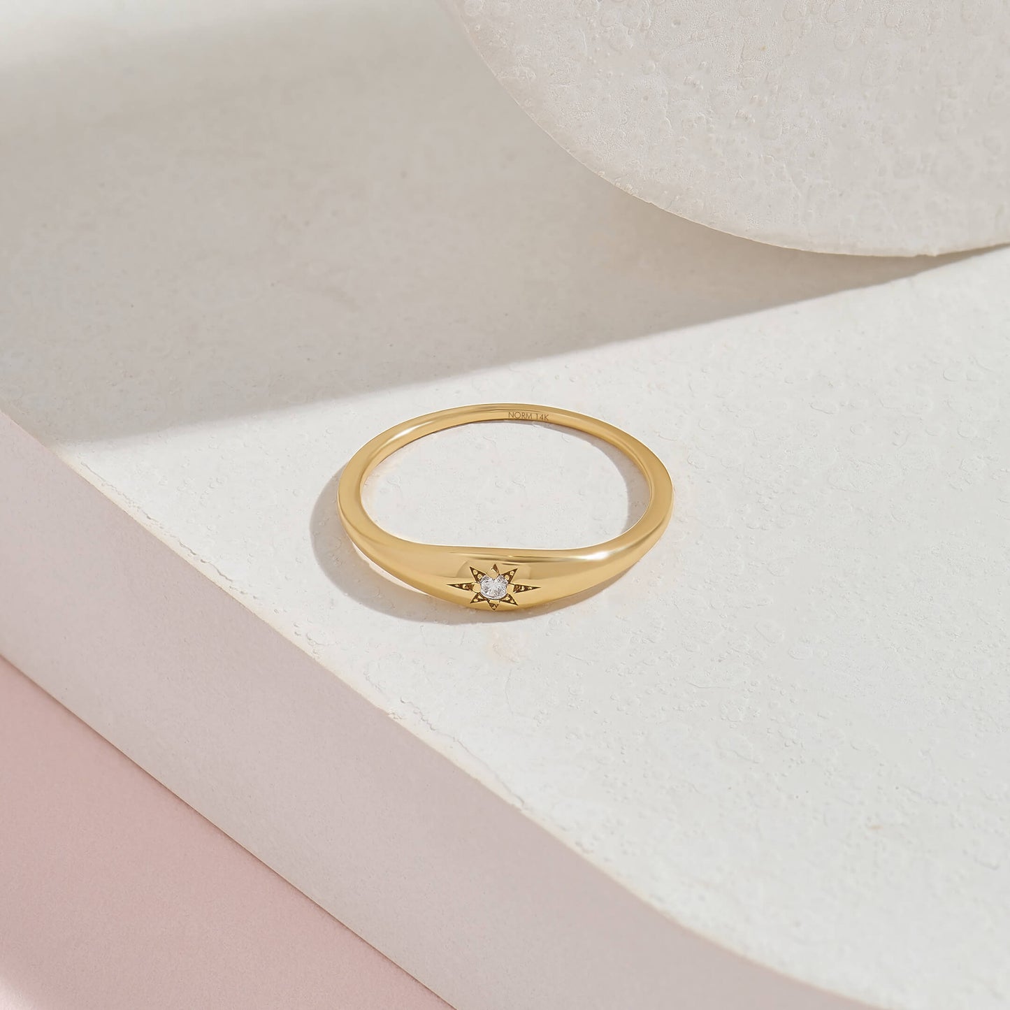Iconic Diamond Star Signet Ring in Gold
