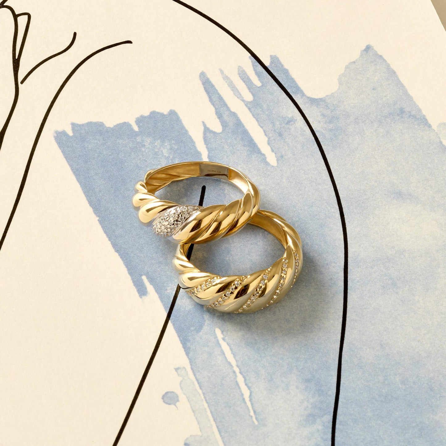 Iconic Pave Croissant Ring in Gold