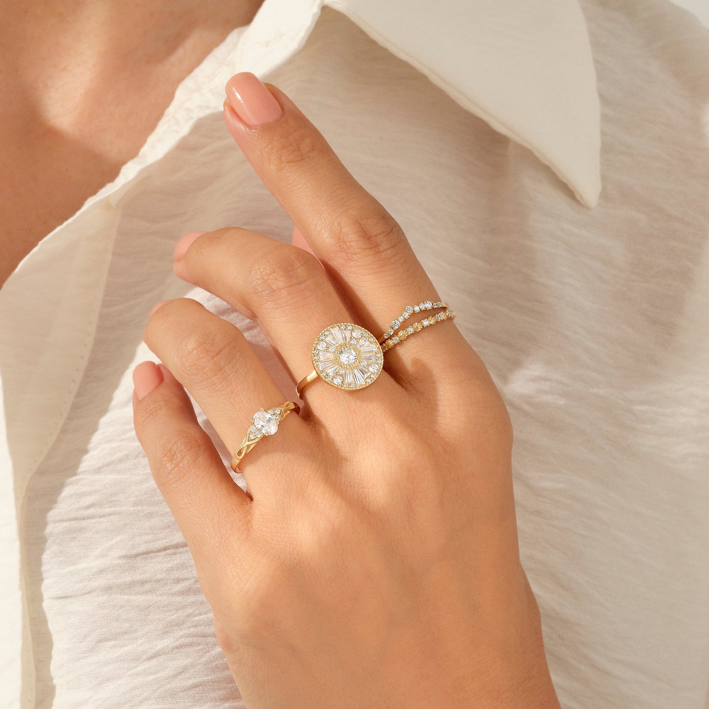 Infinity Engagement Ring in Gold