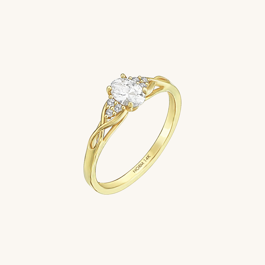 Infinity Engagement Ring in Gold