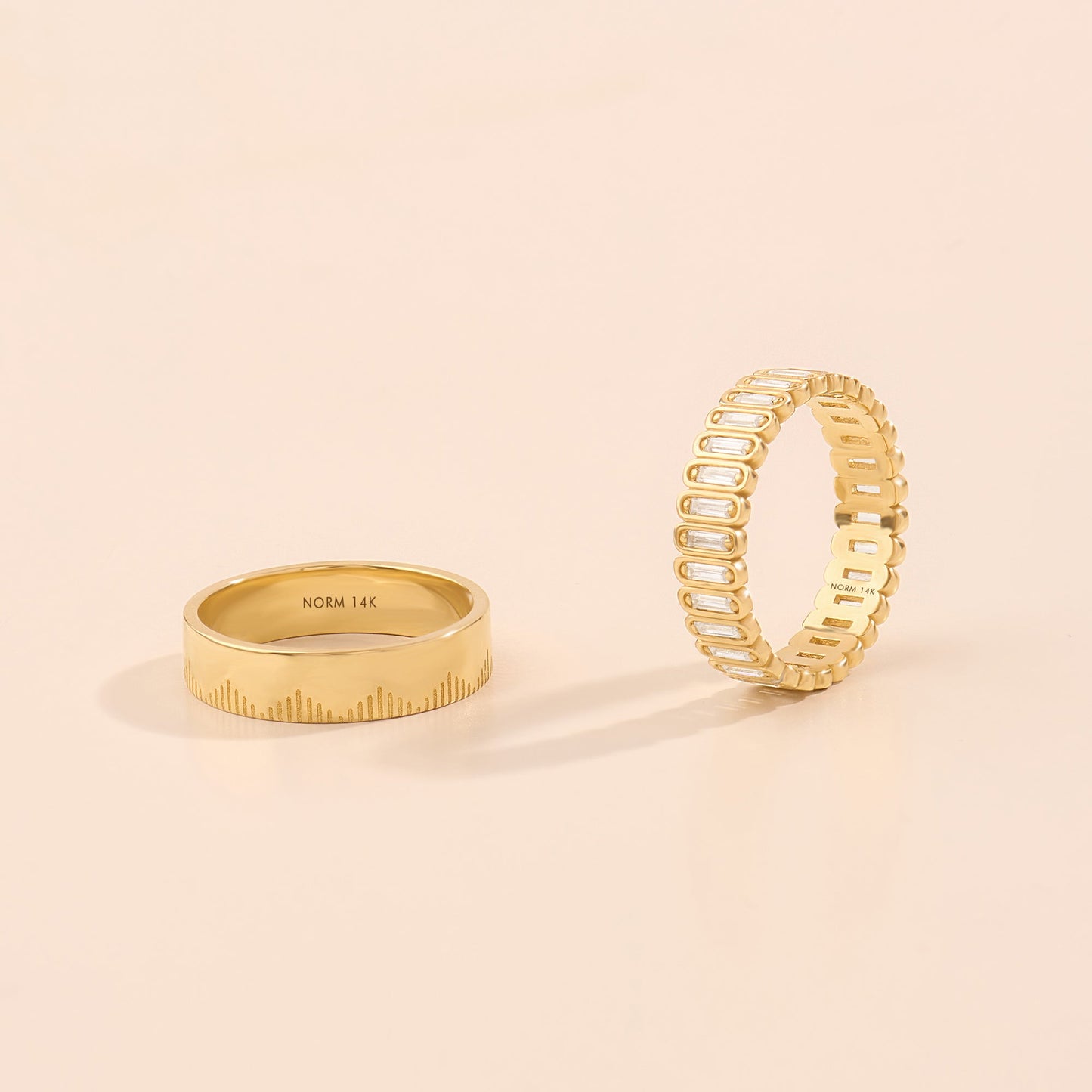 Inlay Baguette Eternity Band Ring in Gold