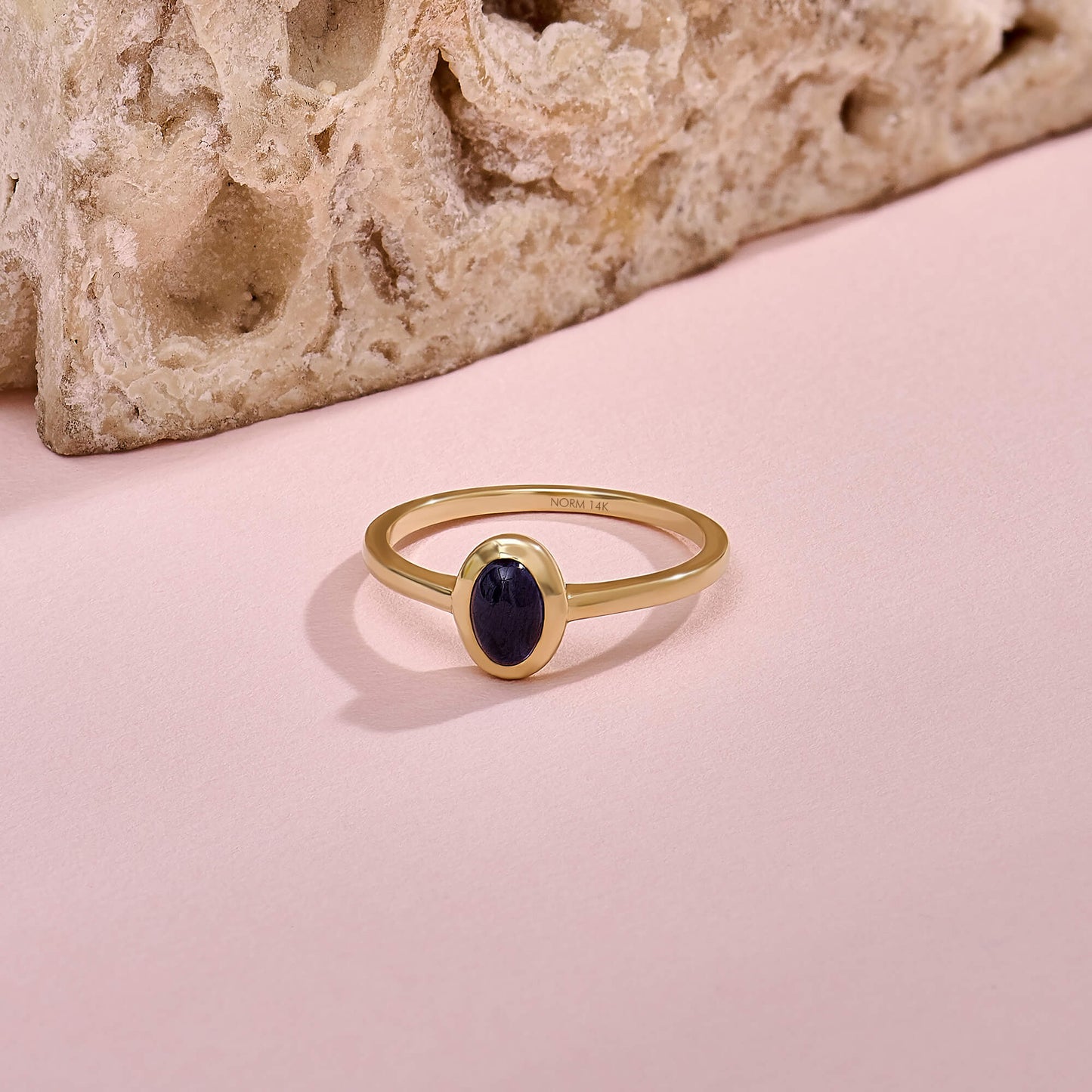 Iolite Bezel Solitaire Ring in Gold