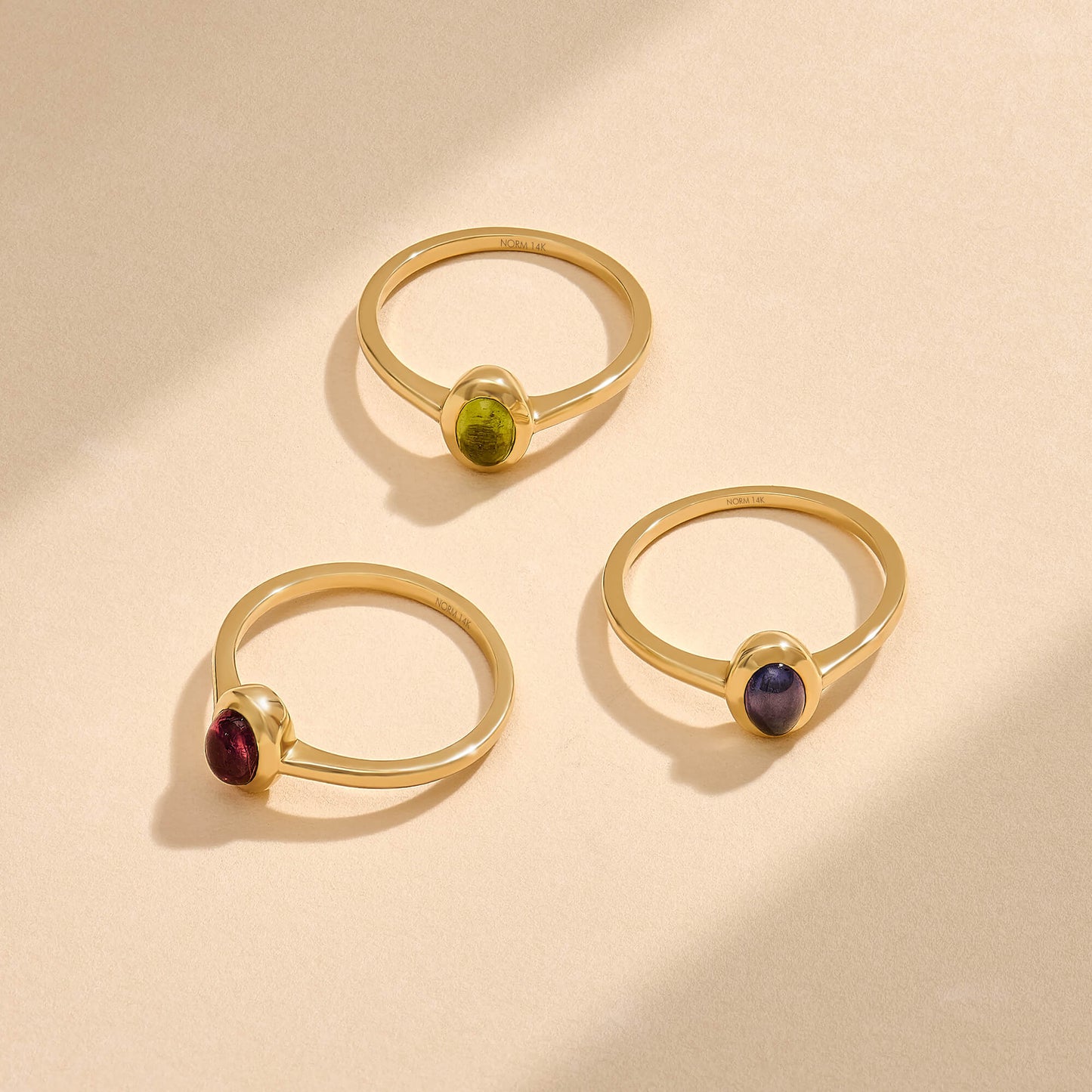 Iolite Bezel Solitaire Ring in Gold