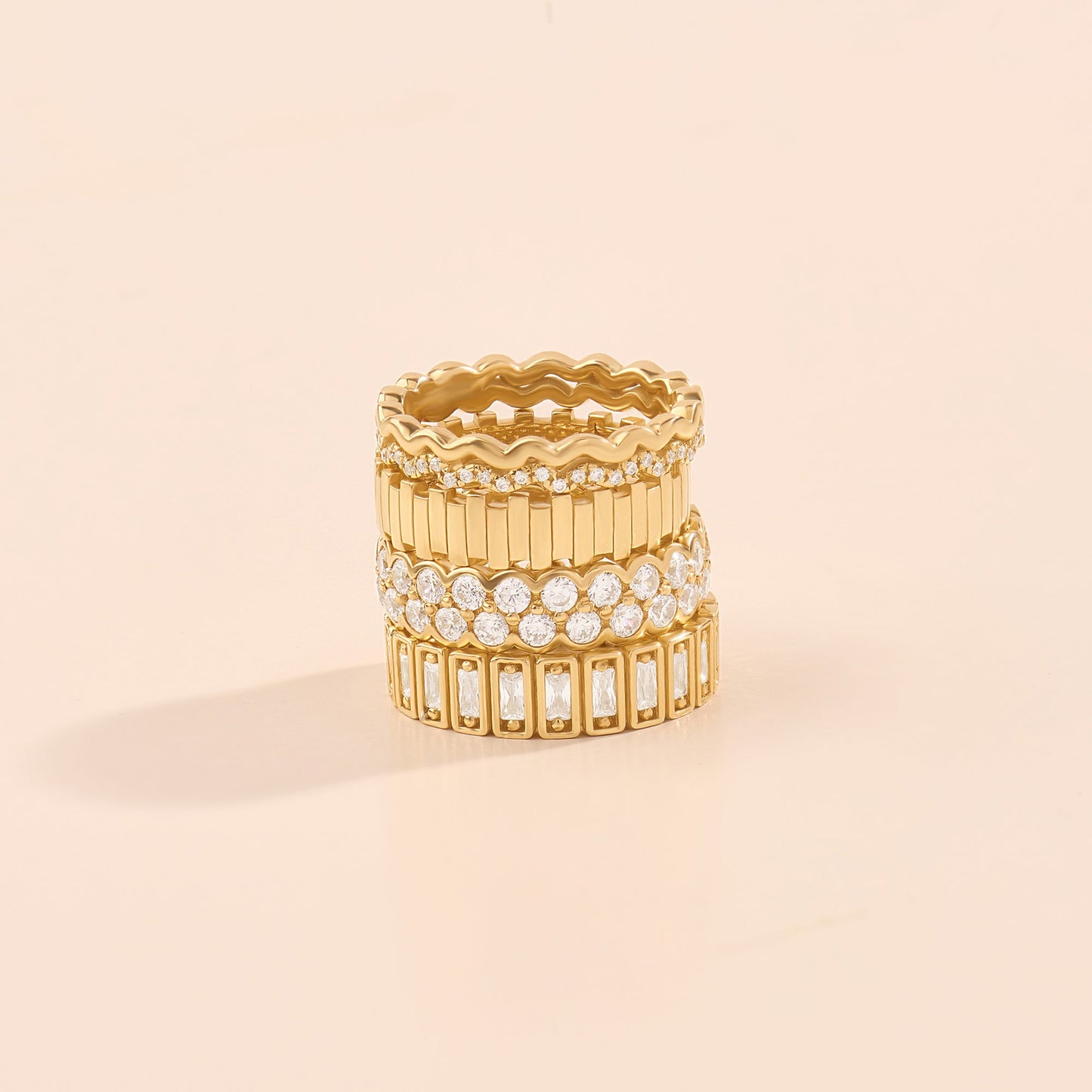 Irregular Bars Band Ring in Gold