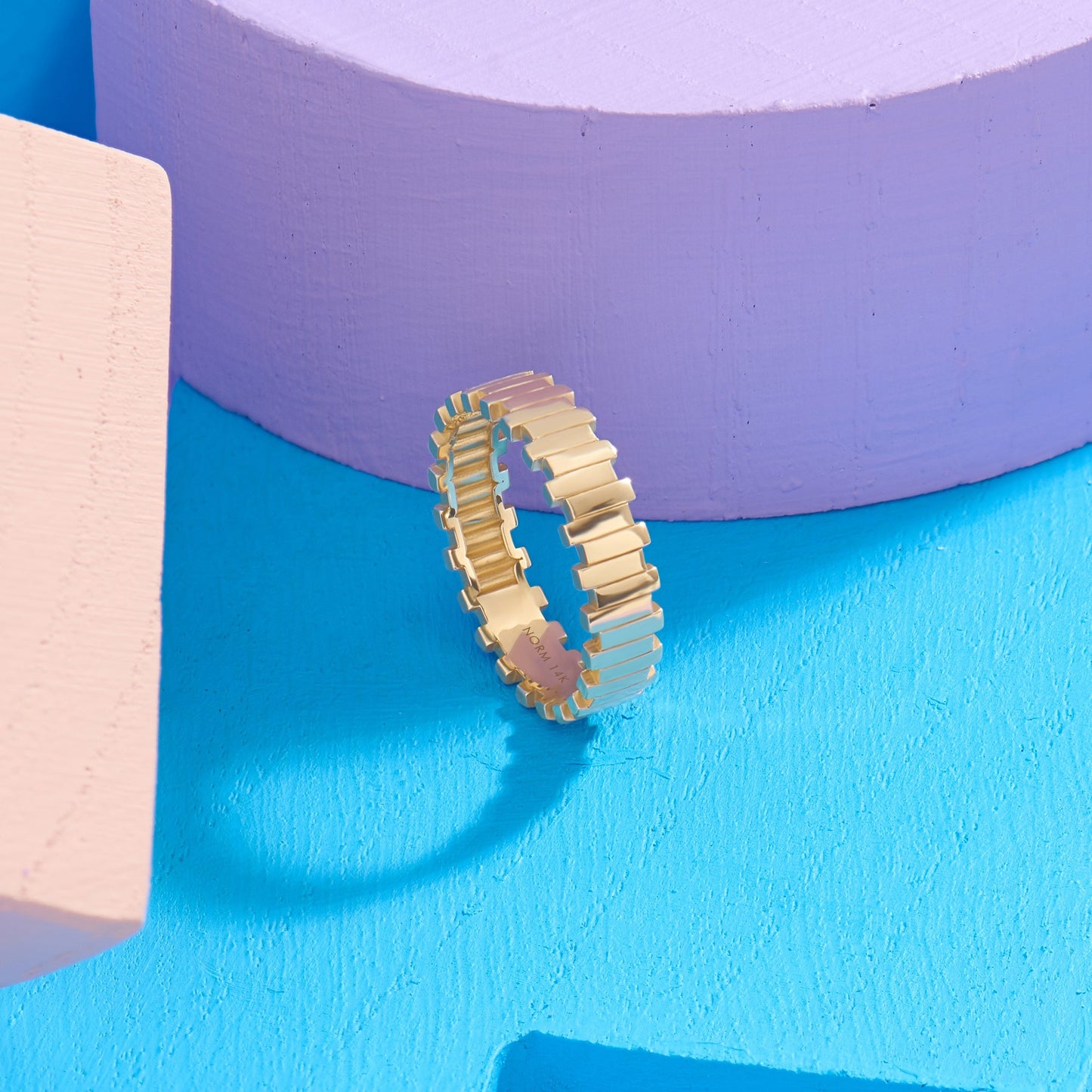 Irregular Bars Band Ring in Gold