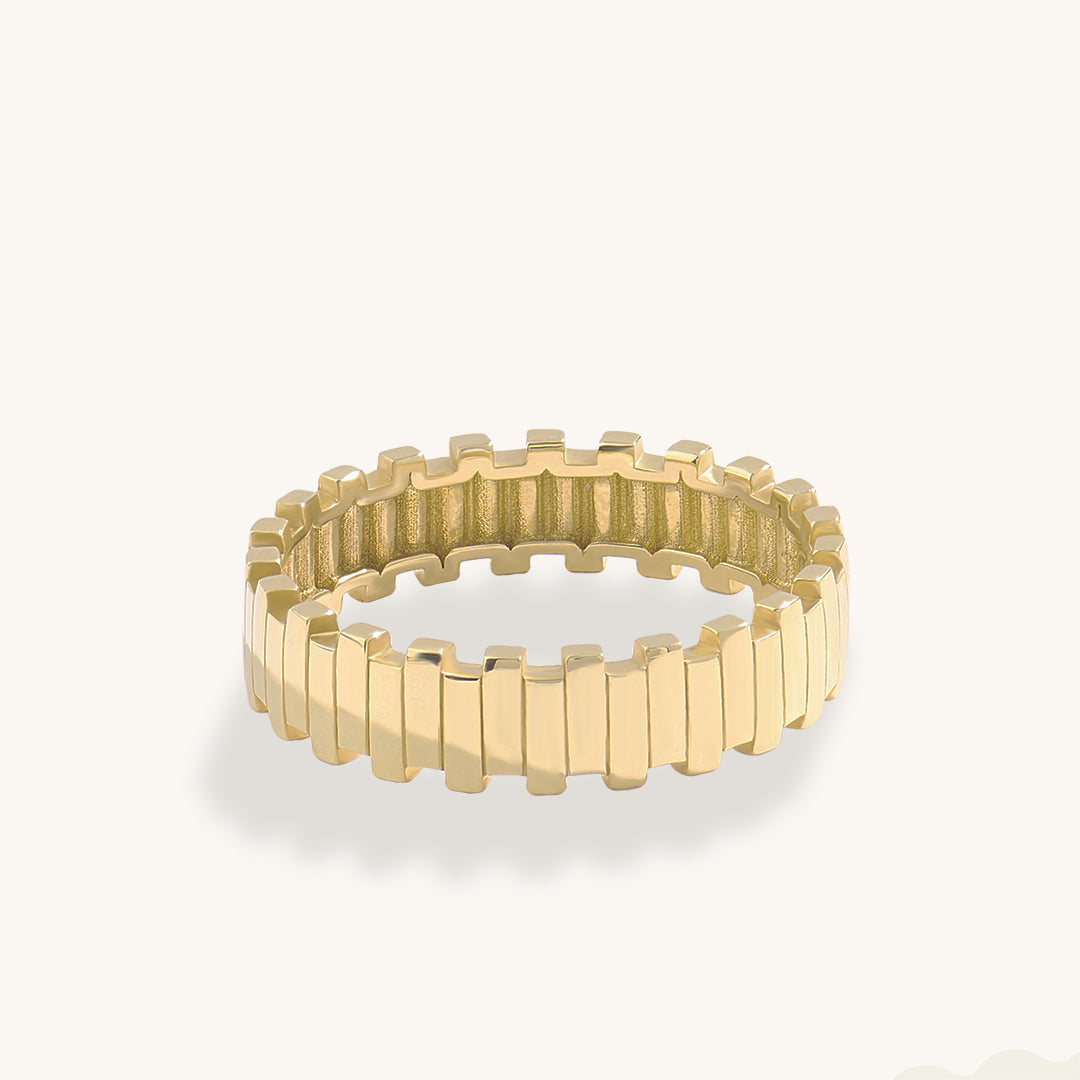 Irregular Bars Band Ring in Gold