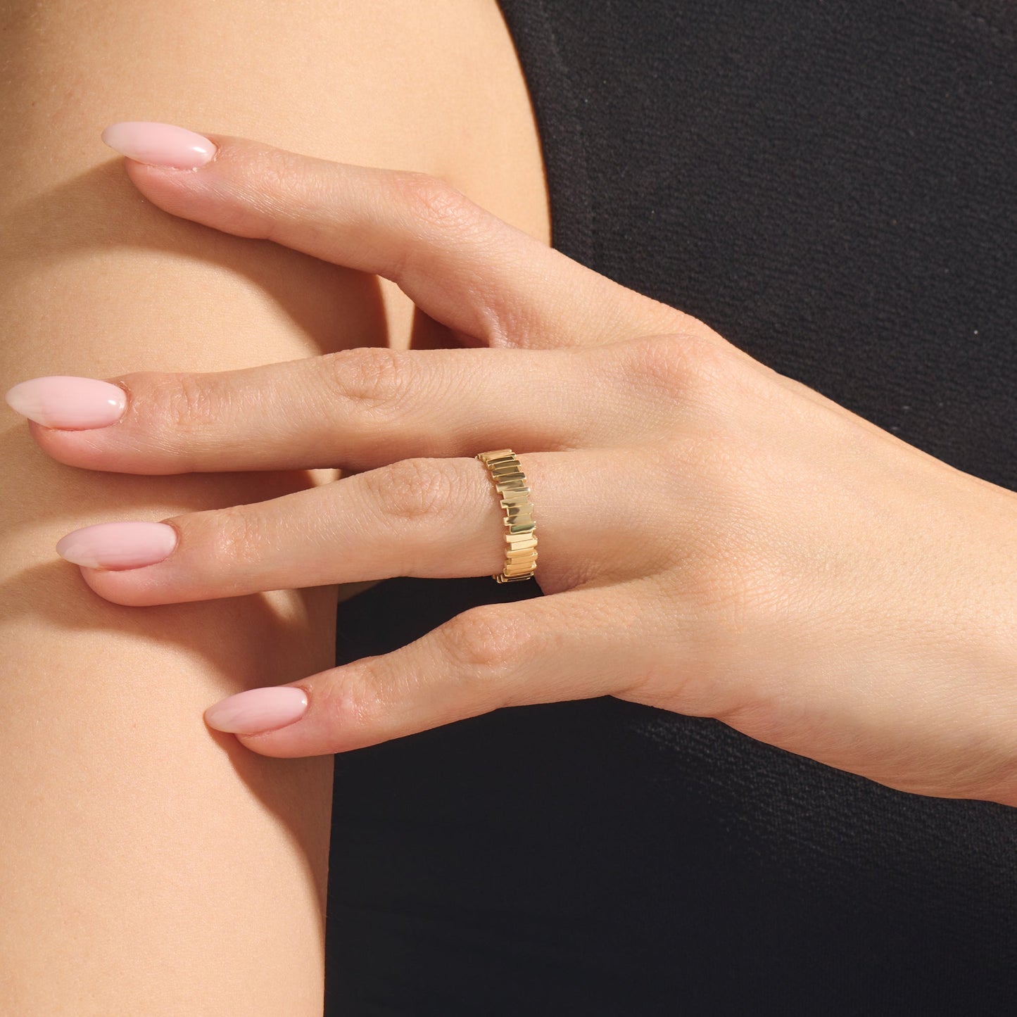 Irregular Bars Band Ring in Gold