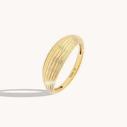 Linear Dome Ring in Gold
