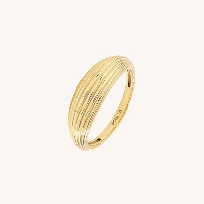 Linear Dome Ring in Gold