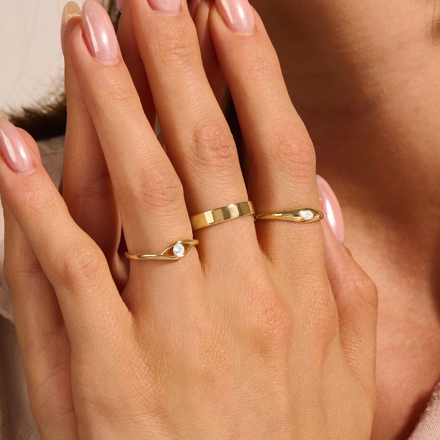 Lab-Grown Diamond Marquise Bezel Signet Ring in Gold