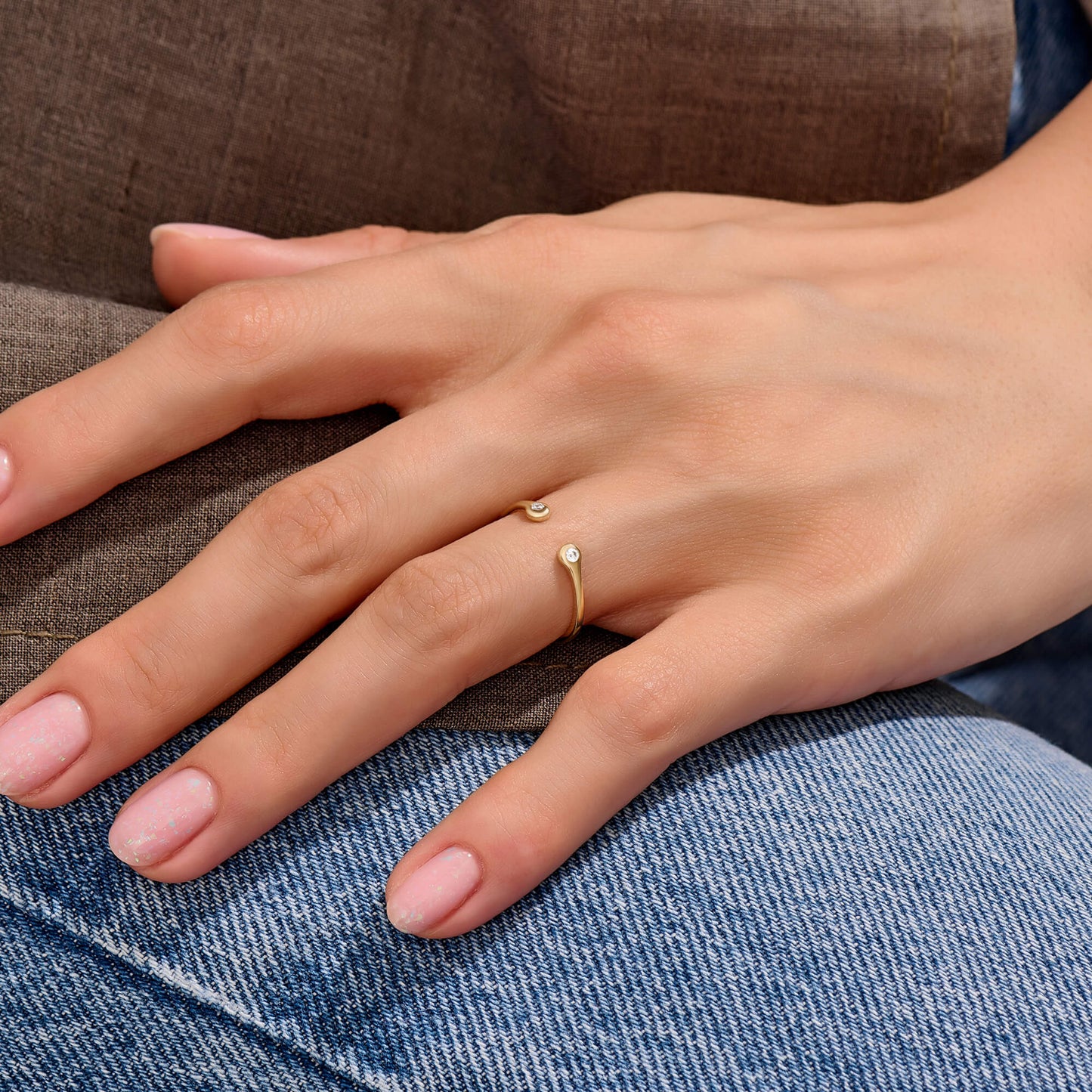 Lab-Grown Diamond Open Ring in Gold