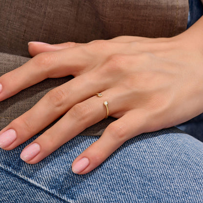 Lab-Grown Diamond Open Ring in Gold