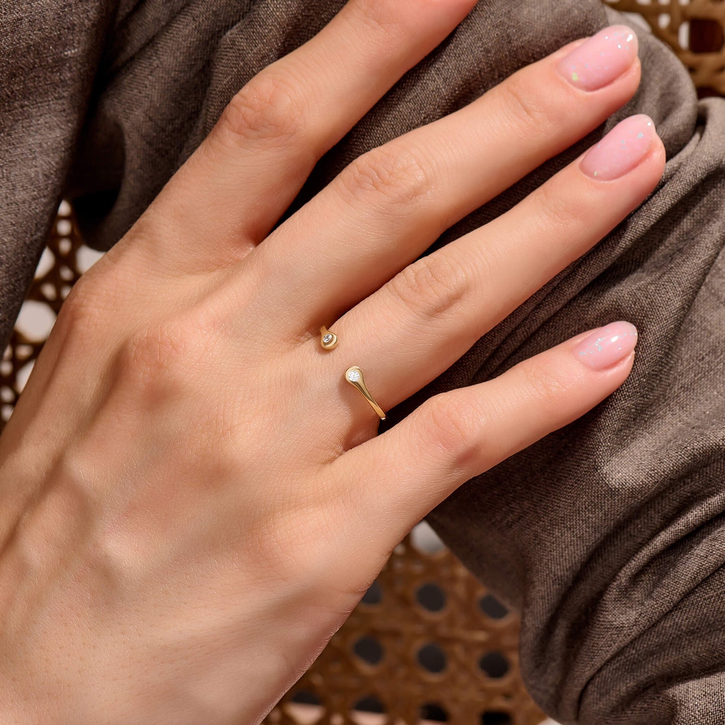 Lab-Grown Diamond Open Ring in Gold