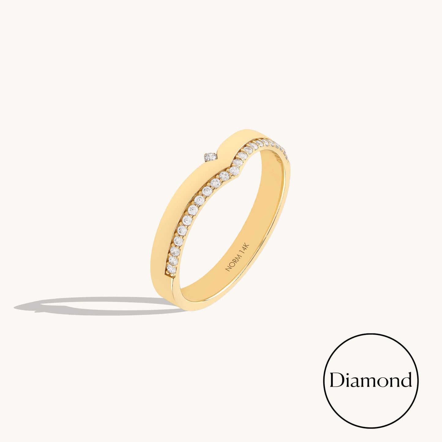 Lab-Grown Diamond Wishbone Band Ring in Gold