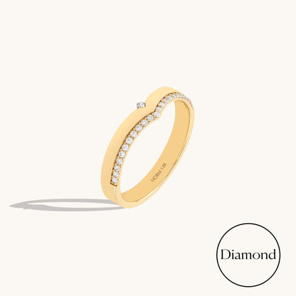 Lab-Grown Diamond Wishbone Band Ring in Gold