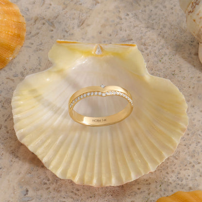 Lab-Grown Diamond Wishbone Band Ring in Gold