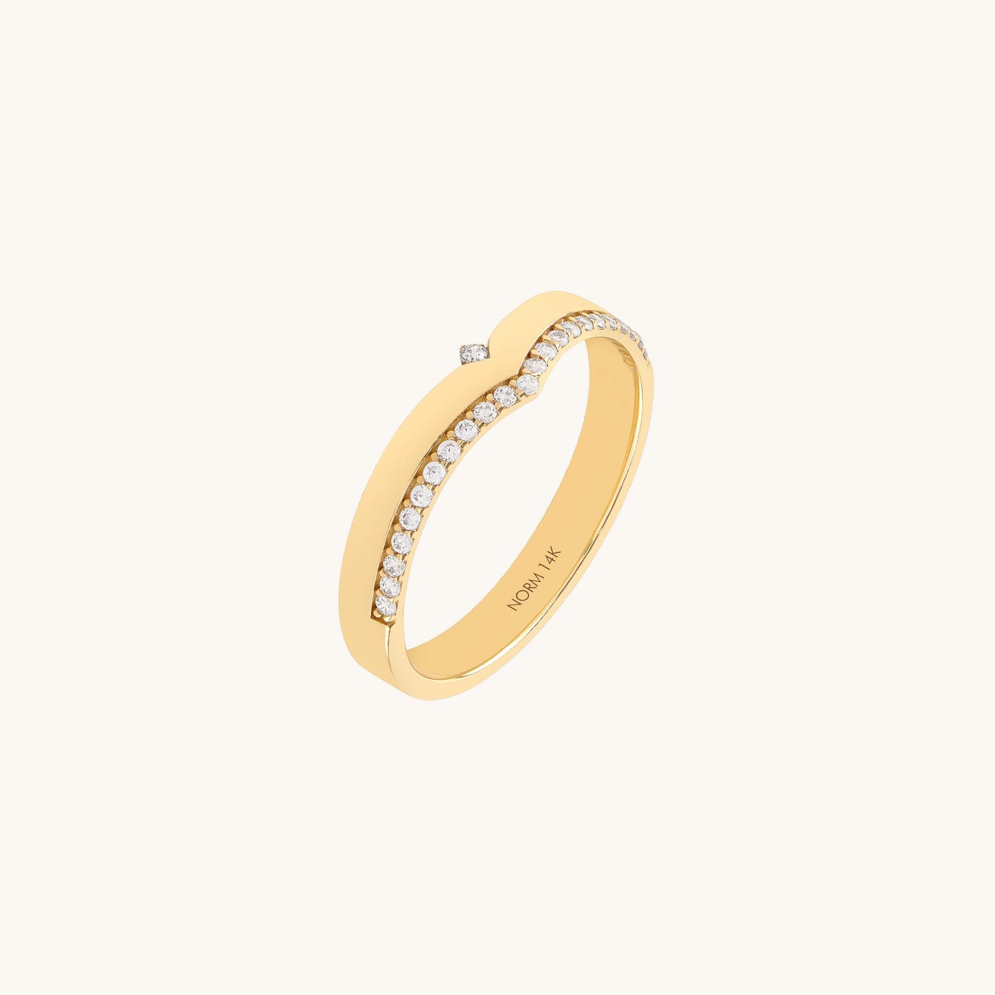 Lab-Grown Diamond Wishbone Band Ring in Gold