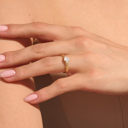 Lab-Grown Diamond Infinity Engagement Ring in Gold