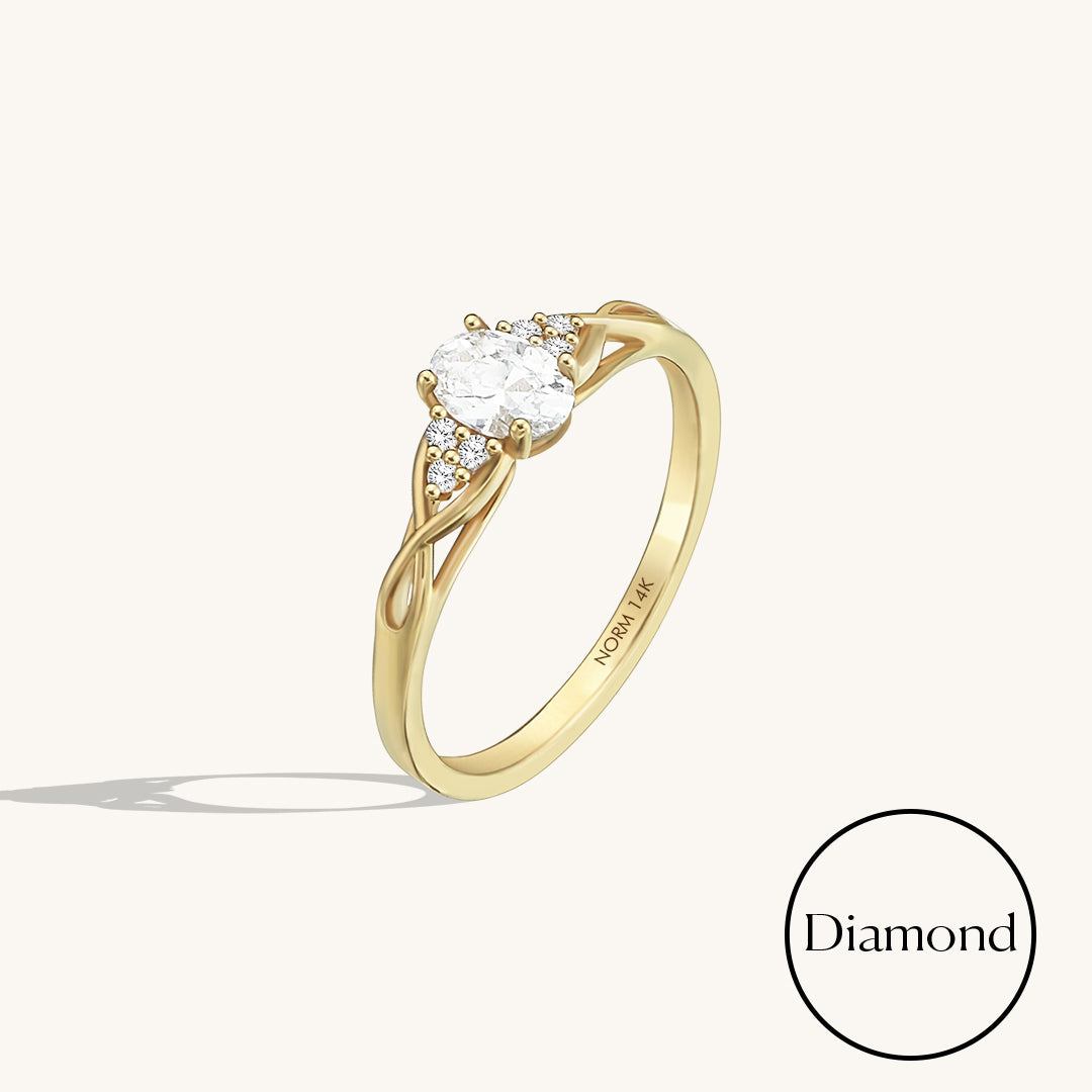 Lab-Grown Diamond Infinity Engagement Ring in Gold