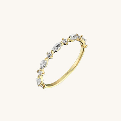 Lab-Grown Diamond Marquise Band Ring in Gold