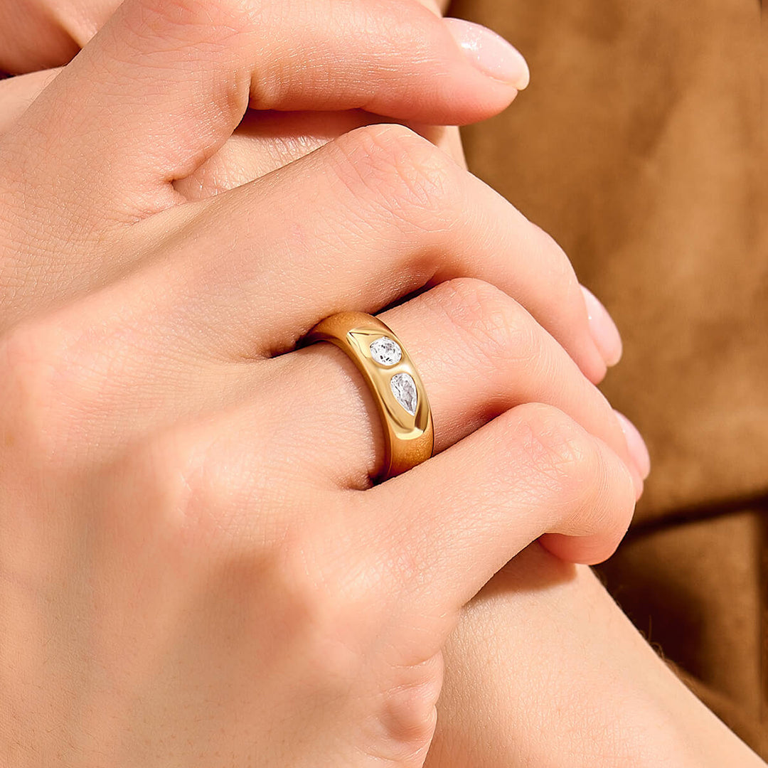 Toi et Moi Lab-Grown Diamond Band Ring in Gold