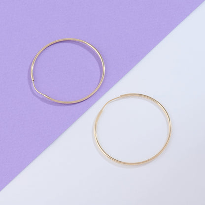 Large Thin Hoop Earrings in Gold