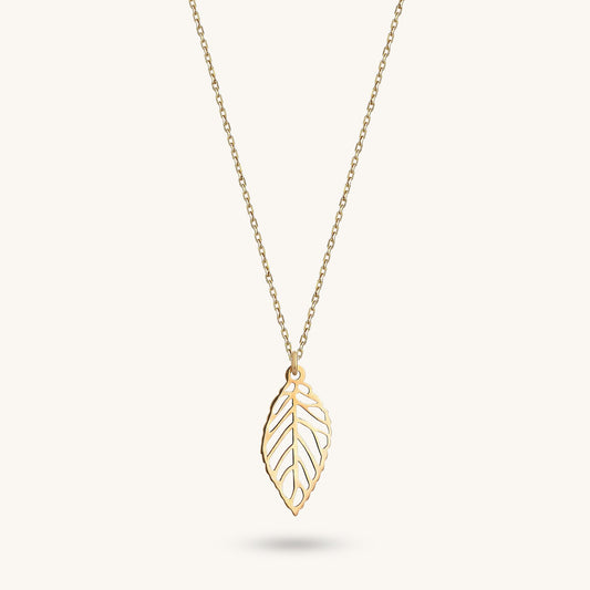 Leaf Necklace in Gold